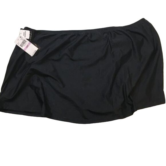 Island Escape Women's Swim Skirt Skort Solid Black Size 22W NWT - Picture 4 of 6
